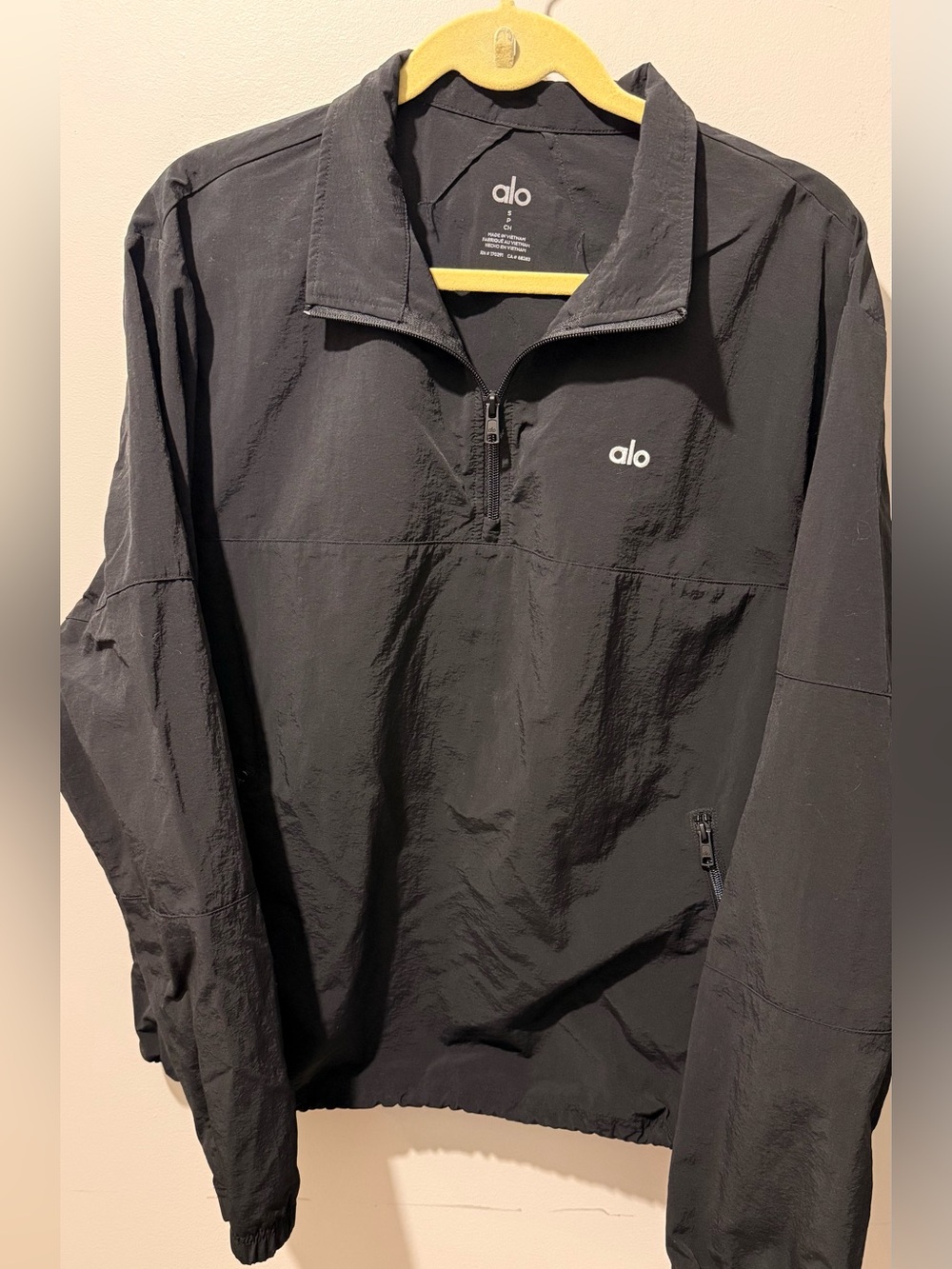 ALO Black 1/4 Zip Pullover Jacket, Size S